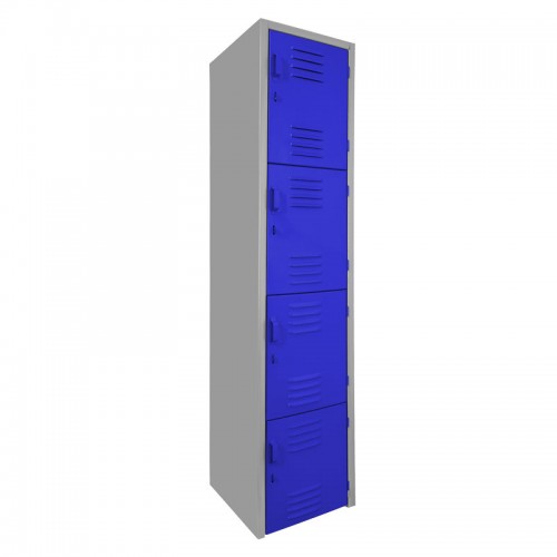 Locker metálico dual grande - 4 puertas azul